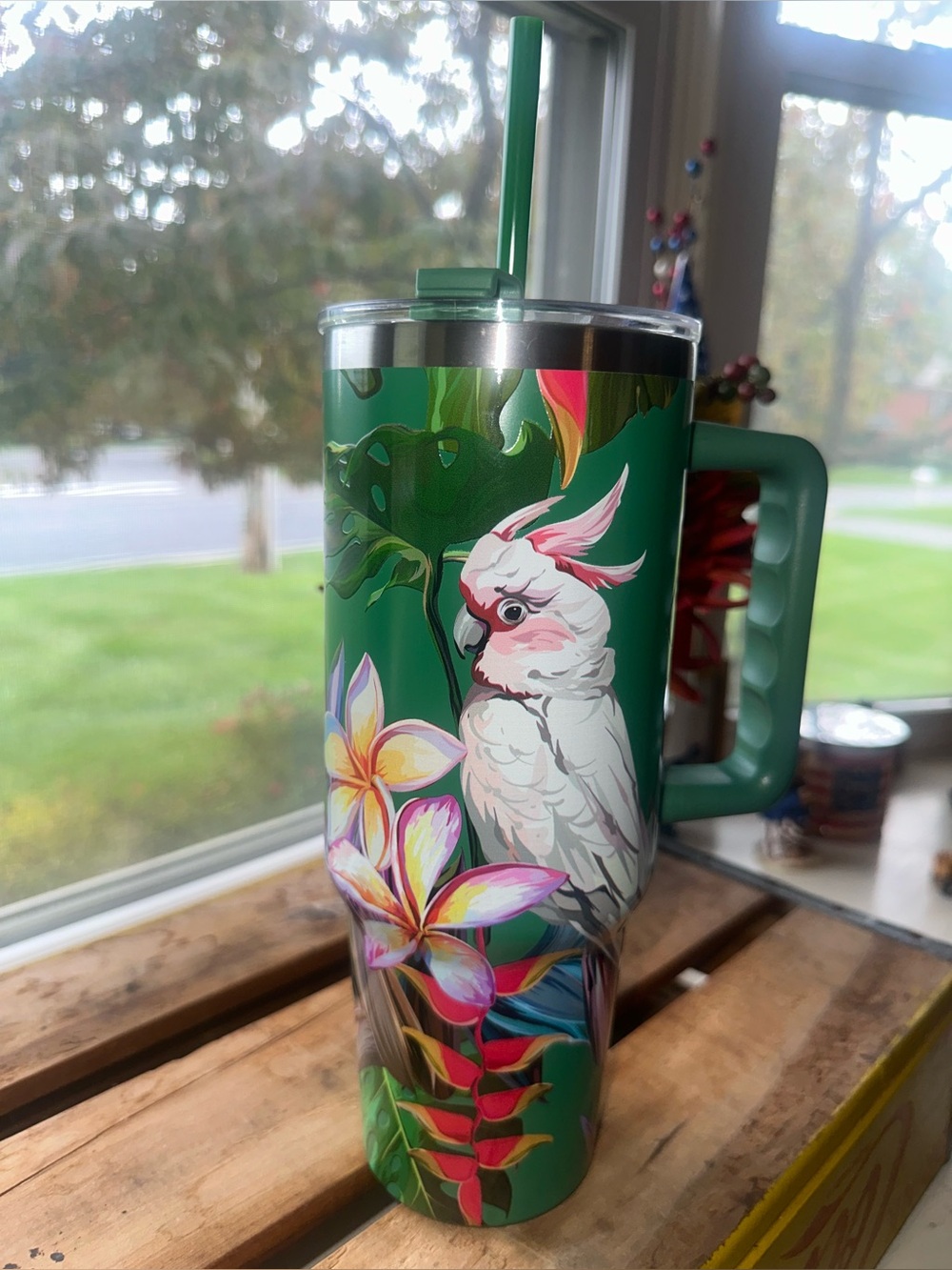 40oz. Cockatoo Stainless Steel Insulated Tumbler by Ashland ~ New
